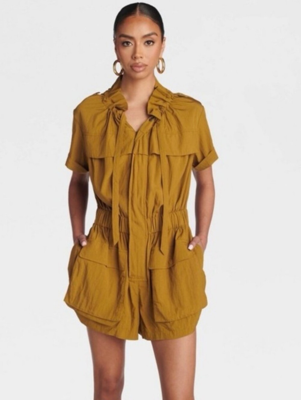 💥KBB by KAHLANA The Utility Romper Mustard Green Size L Sold Out Target